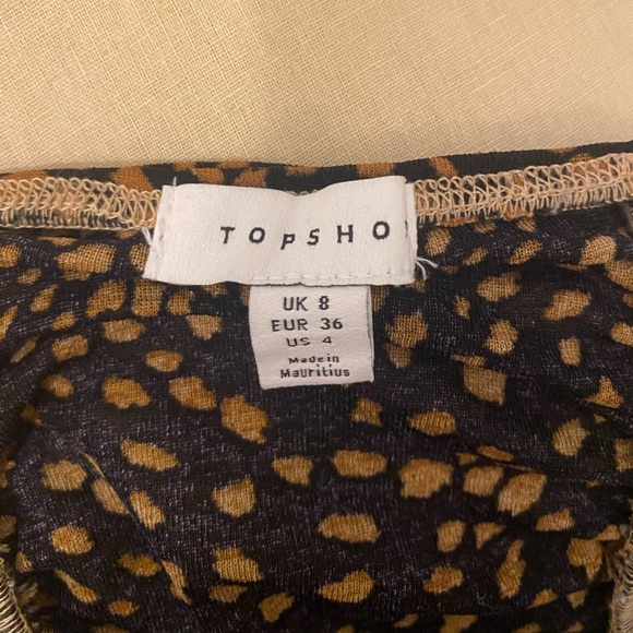 Topshop Ruched Dot Animal Print Crop Top - Picture 7 of 7